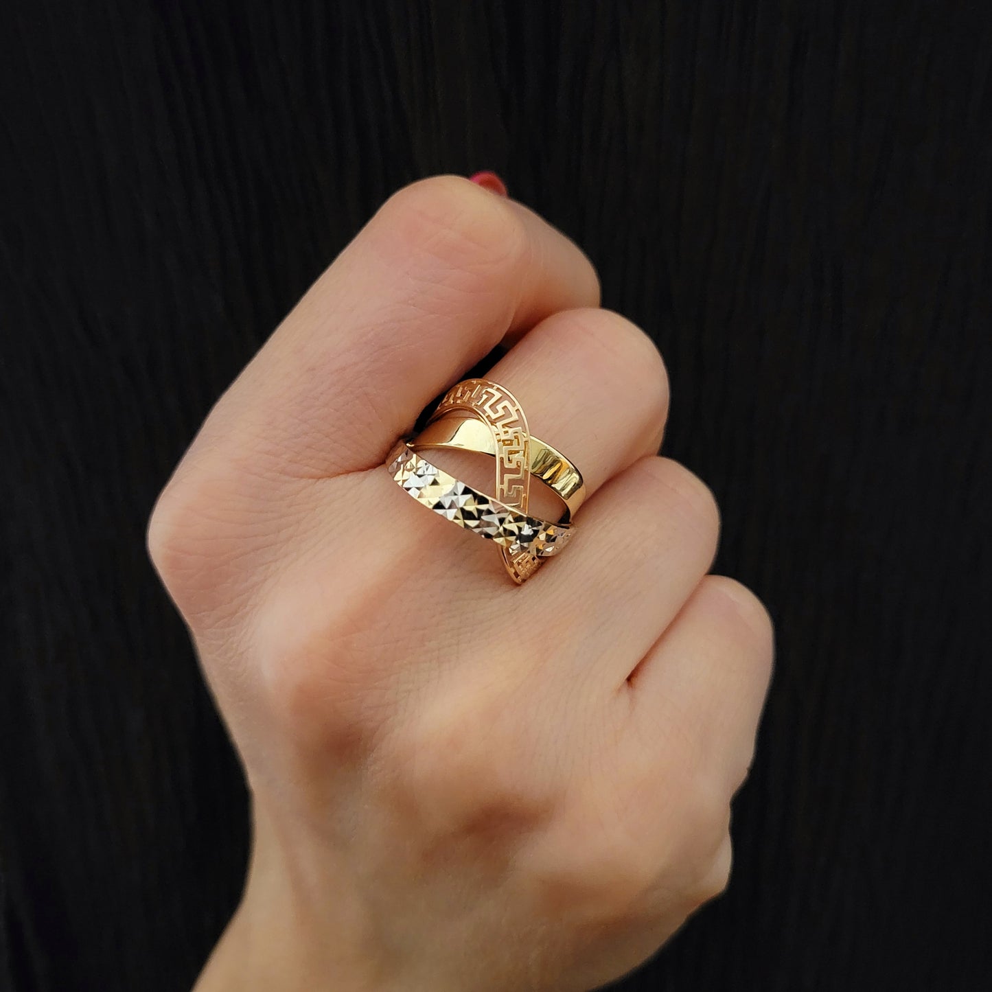 3 Color Ring Yellow, White and Rose