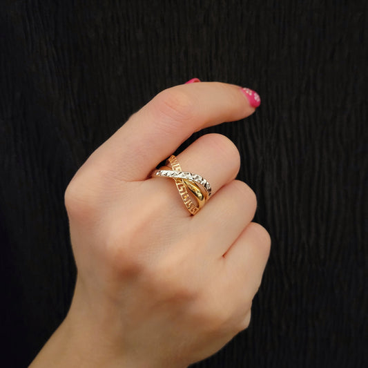 3 Color Ring Yellow, White and Rose