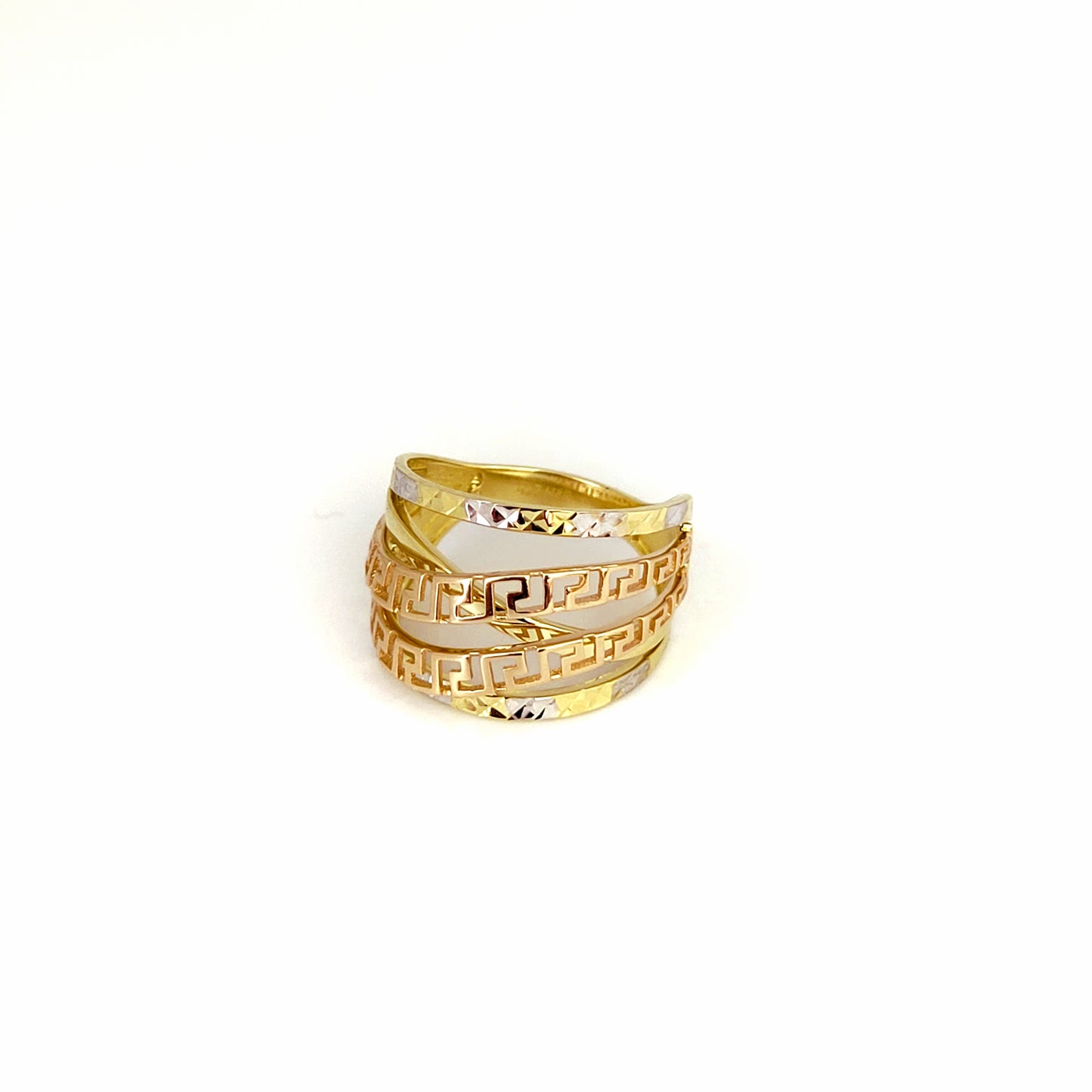 3 Color Ring Yellow, White and Rose