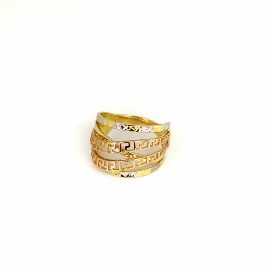 3 Color Ring Yellow, White and Rose